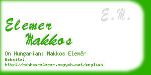 elemer makkos business card